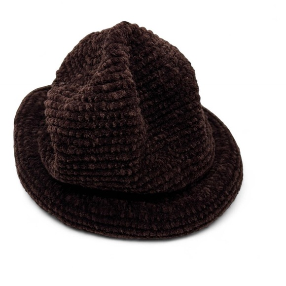Arlin Accessories - Vintage Arlin Brown Plush Ribbed Bucket Hat